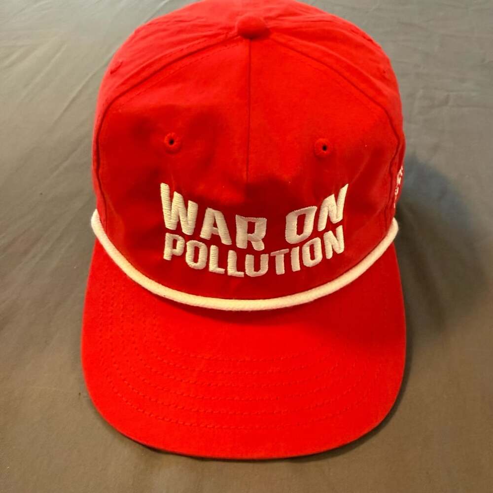 Big Accessories War On Pollution Trucker Hat Red Snapback